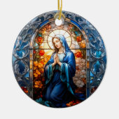 Glas in lood Virgin Mary Keramisch Ornament (Voorkant)