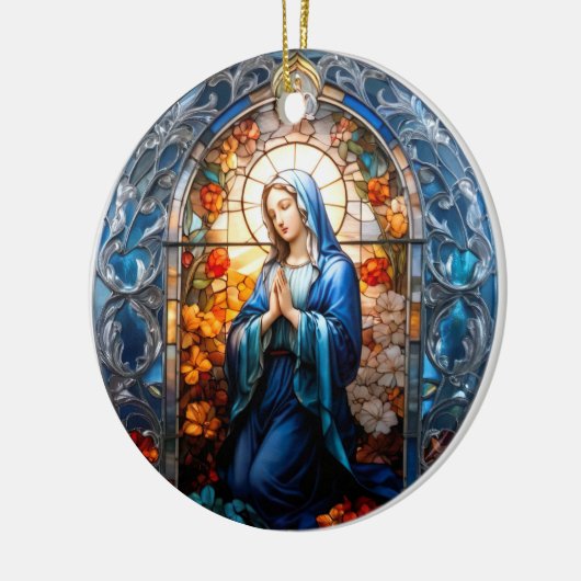 Glas in lood Virgin Mary Keramisch Ornament (Links)