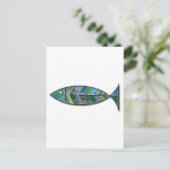 Glas in lood Vis Briefkaart (Staand voorkant)