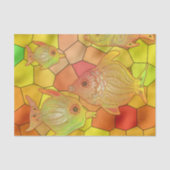 Glas in lood visbak gele ontkoppeling tissuepapier (Voorkant)