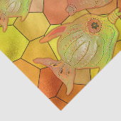 Glas in lood visbak gele ontkoppeling tissuepapier (Detail)