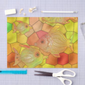 Glas in lood visbak gele ontkoppeling tissuepapier (Craft)