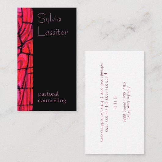 Glas in lood visitekaartje (Voorkant / Achterkant)