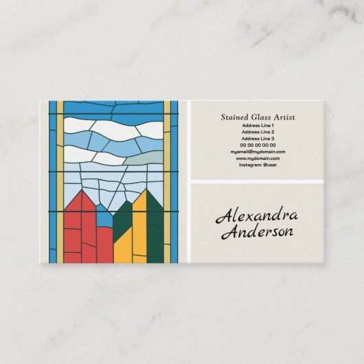 Glas in lood visitekaartje (Voorkant)