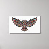 Glas in lood vliegende uil canvas schilderij (Voorkant)