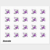 Glas in lood vlinder-2-epilepsie ronde sticker (Vel)