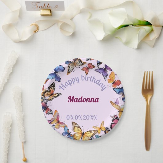 Glas-in-lood Vlinder 2 Papieren Bordje (Huwelijk)