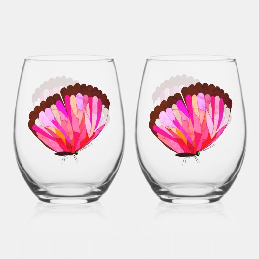 Glas in lood Vlinder Drinkware Set (Achterkant)