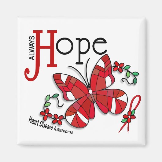 Glas in lood vlinder hartziekte magneet (Voorkant)