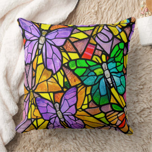 Glas-in-lood Vlinder Kunst Kussen