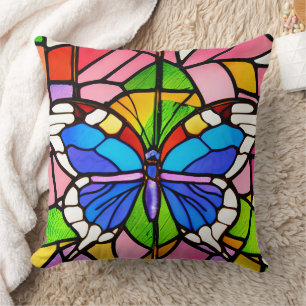 Glas-in-lood Vlinder Kunst Kussen