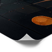 Glas in lood vlinder op een levendige bloem poster (Hoek)