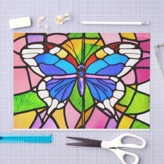  Glas in lood vlinder Tissuepapier (Craft)