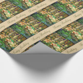 Glas in lood vogelverzamelpapier cadeaupapier (Hoek)