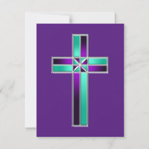Glas in lood voor crossPasen Feestdagenkaart