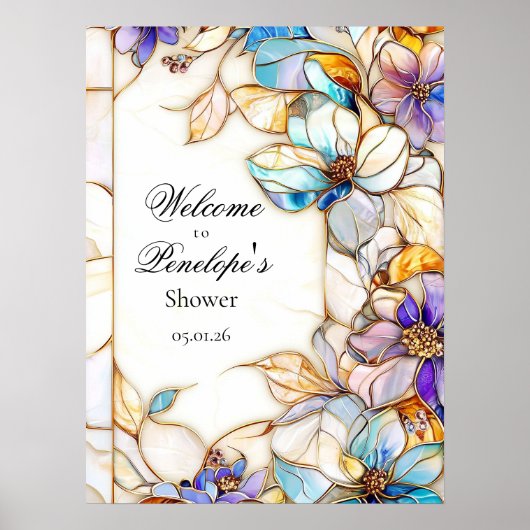 Glas in lood Vrijgezellenfeest welkomstbord Poster (Voorkant)