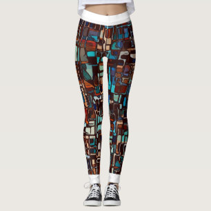 Glas in lood Vrouwelijke Leggings met witte trim