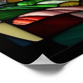 Glas in lood vuurtoren op zonsondergang poster (Hoek)