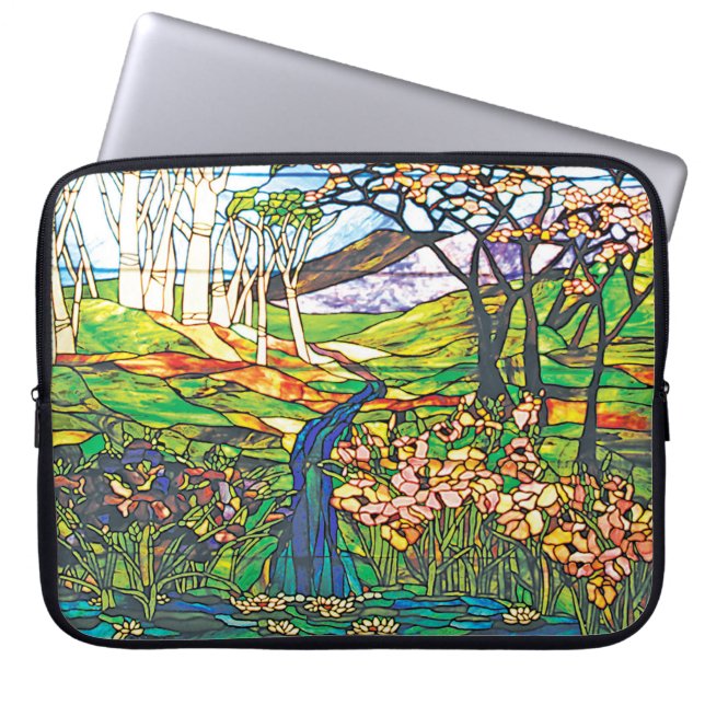 Glas in lood Waterfall Iris Birch Tiffany Laptop Sleeve (Voorkant)