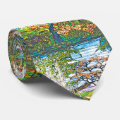 Glas in lood Waterfall Iris Birch Tiffany Stropdas (Opgerold)