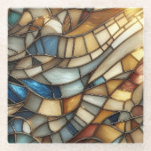 Glas in lood Waves Glazen Onderzetter (Voorkant)