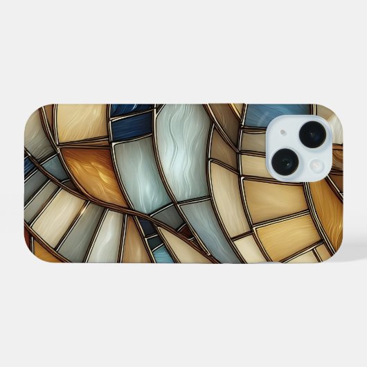 Glas in lood Waves iPhone 15 Case (Achterkant horizontaal)