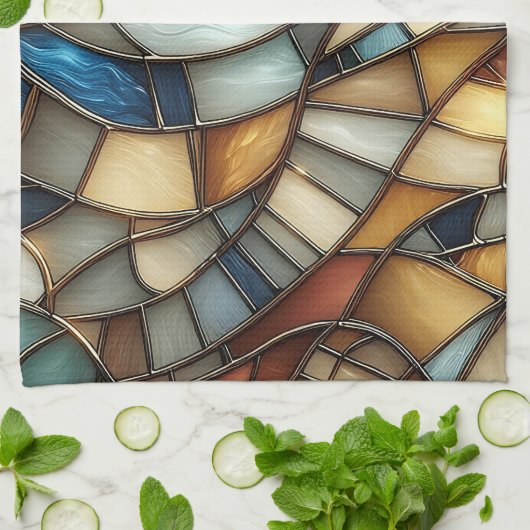 Glas in lood Waves Theedoek (Gevouwen)