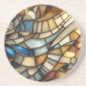 Glas in lood Waves Zandsteen Onderzetter (Voorkant)