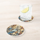 Glas in lood Waves Zandsteen Onderzetter (Zijkant)