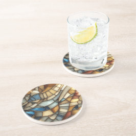 Glas in lood Waves Zandsteen Onderzetter