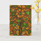 Glas in lood Wenskaart Kaart (Gele Bloem)