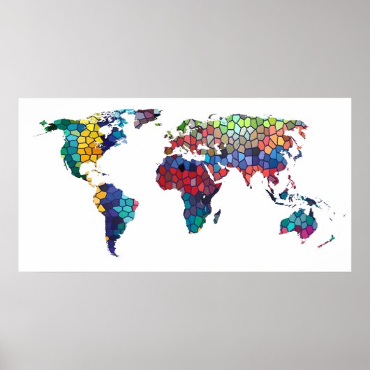 Glas in lood wereld poster (Voorkant)