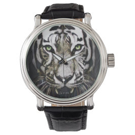 Glas in lood White Tiger Horloge