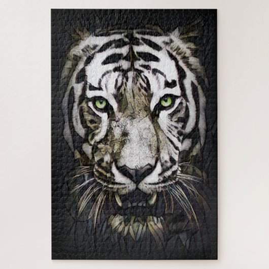 Glas in lood White Tiger Legpuzzel (Verticaal)