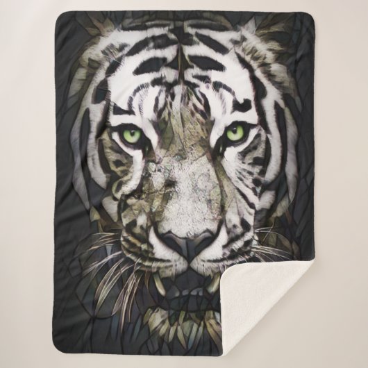 Glas in lood White Tiger Sherpa Deken (Voorkant)