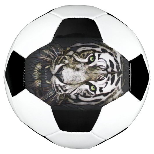 Glas in lood White Tiger Voetbal (Gedraaid)