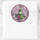 Glas in lood Wijnliefde Ronde Sticker (Tas)