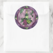 Glas in lood Wijnliefde Ronde Sticker (Tas)