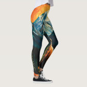 Glas-in-lood-Wildlife-Berg-Zonsondergang-Beer Leggings (Rechts)