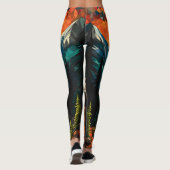 Glas-in-lood-Wildlife-Berg-Zonsondergang-Beer Leggings (Achterkant)