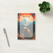 Glas-in-lood-Wildlife-Berg-Zonsondergang-Beer Post-it® Notes (Kantoor)