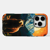 Glas in lood Wildlife Mountain Sunset Beer Case-Mate iPhone Case (Achterkant (horizontaal))