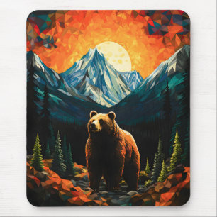 Glas in lood Wildlife Mountain Sunset Beer Muismat