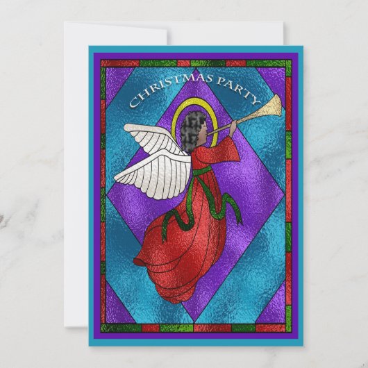 Glas in lood Window Angel-kerstfeest Kaart (Voorkant)