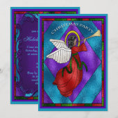 Glas in lood Window Angel-kerstfeest Kaart (Voorkant / Achterkant)