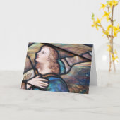 Glas in lood Window Angel Wenskaart Kaart (Gele Bloem)