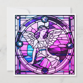 Glas in lood Window Christmas Angel Feestdagenkaart