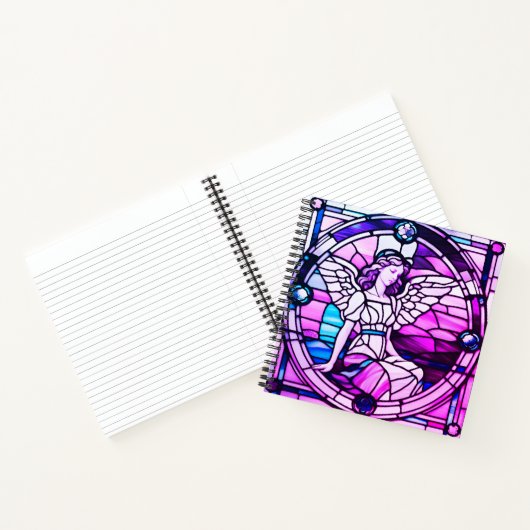 Glas in lood Window Christmas Angel Notitieboek (Binnen)