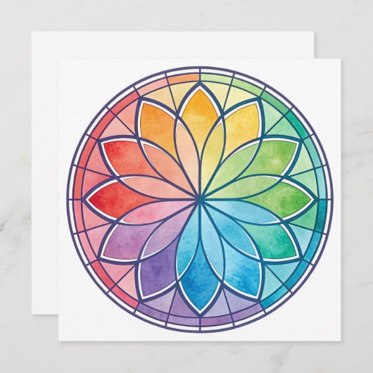 Glas in lood Window Design Wenskaart leeg Feestdagenkaart (Voorkant / Achterkant)