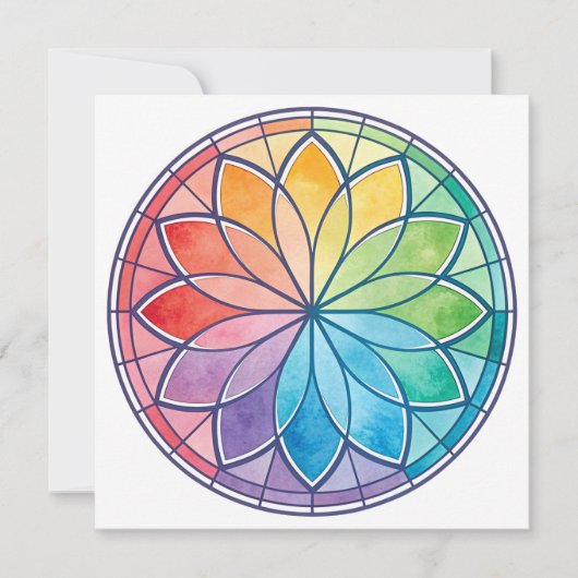 Glas in lood Window Design Wenskaart leeg Feestdagenkaart (Voorkant)